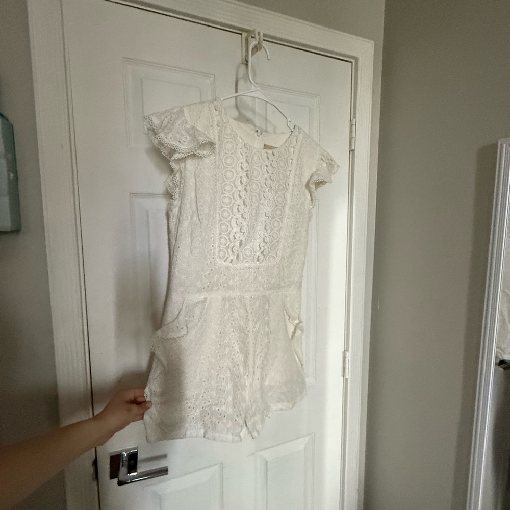Moon River Ivory Crochet Lace Romper